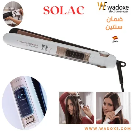 Lisseur à cheveux, plaques céramique XL, 6 niveaux de température - SOLAC