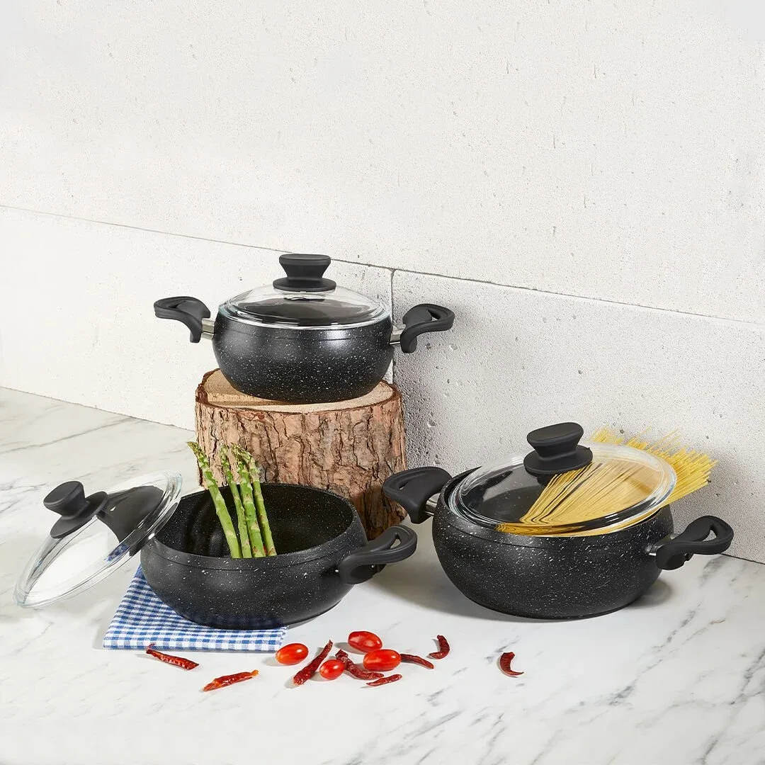 Batterie de cuisine Amboss Fasto 6 pièces en granit élégant – le choix idéal pour une cuisine moderne !