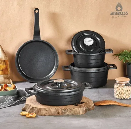 Batterie de cuisine Copper 7 pièces, titane anti-rayures - AMBOSS