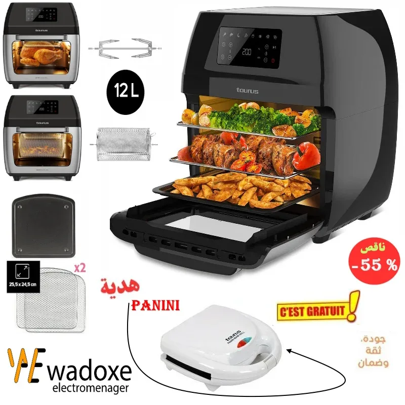 Friteuse à air sans huile 12 L, 8 programmes - TAURUS