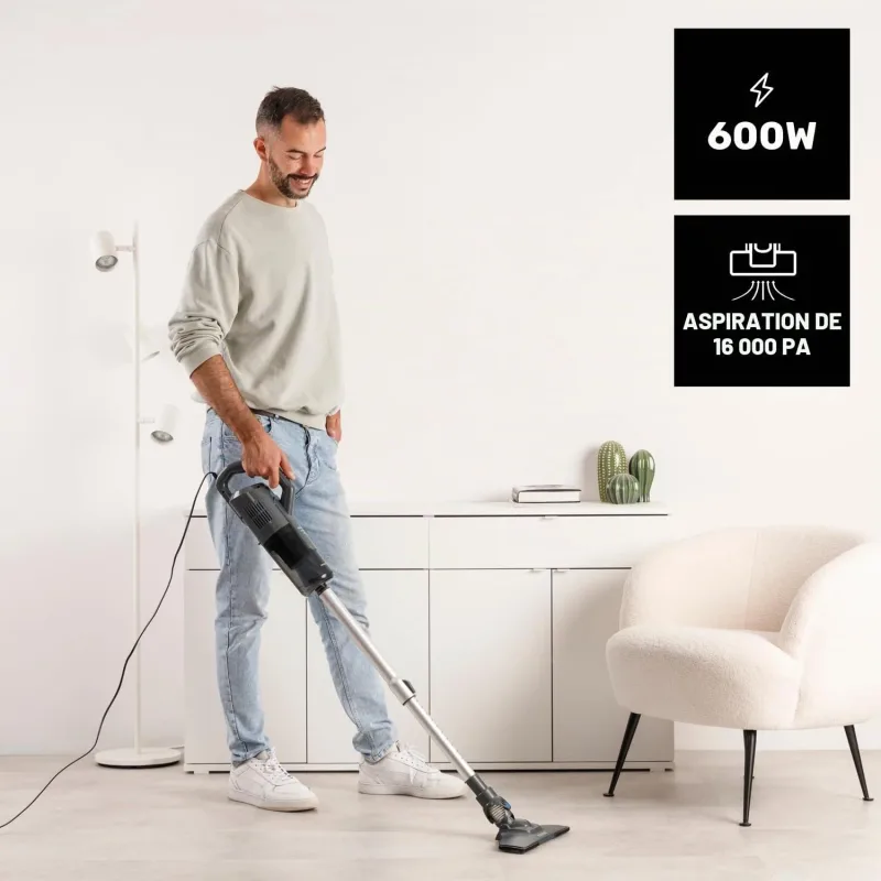 Aspirateur balai Homeland Infinity 600 W, aspiration 16 kPa, filtre HEPA - TAURUS