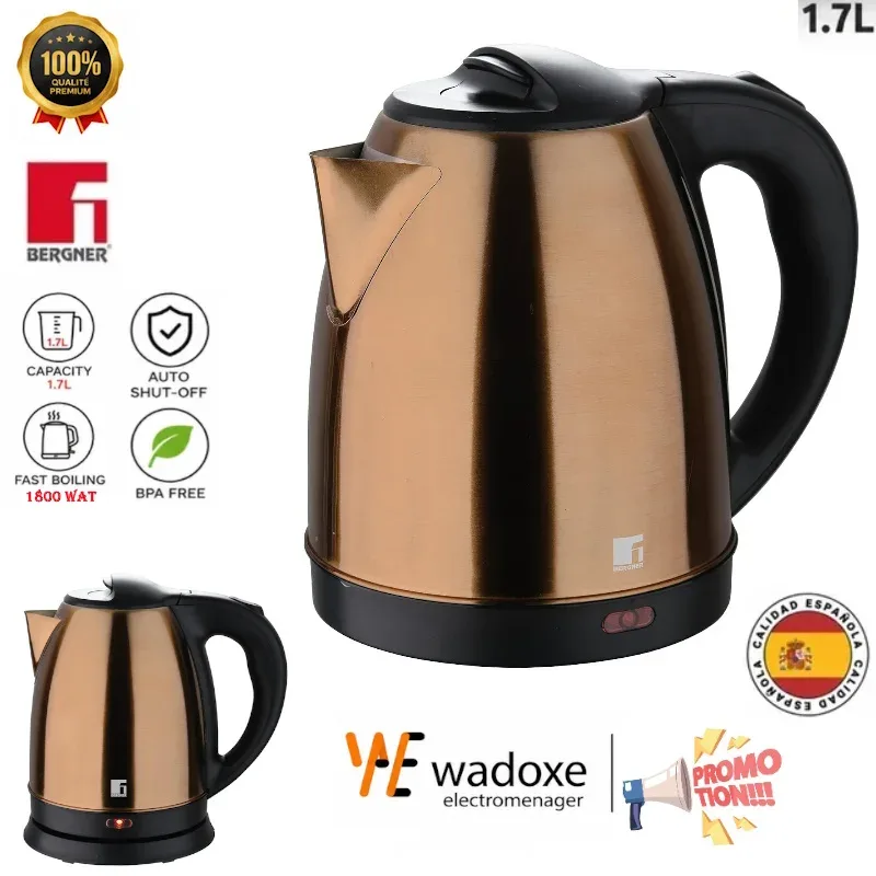 Bouilloire électrique Copper 1,7 L, 1800 W - BERGNER