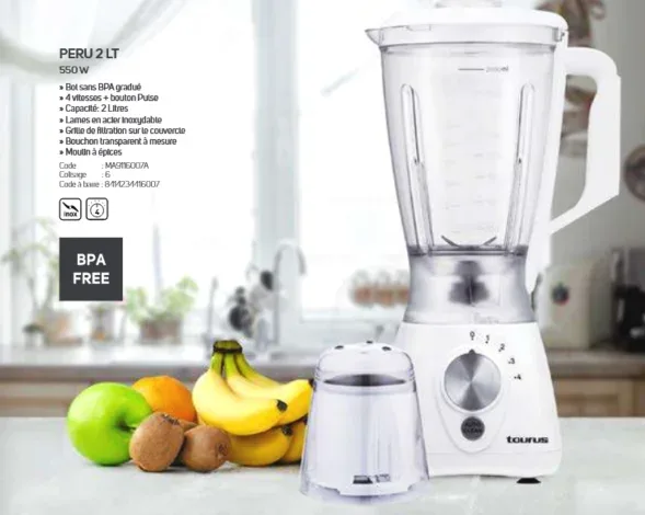 Blender Peru 2 L, 550 W - TAURUS