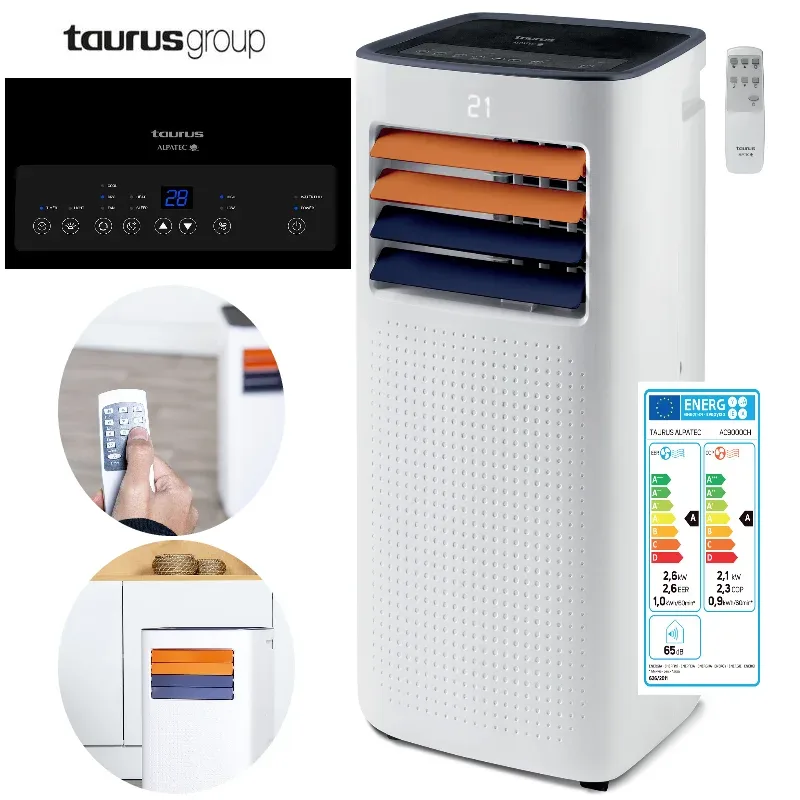 Climatiseur mobile 4 en 1 : chaud, froid, déshumidificateur et ventilateur - TAURUS