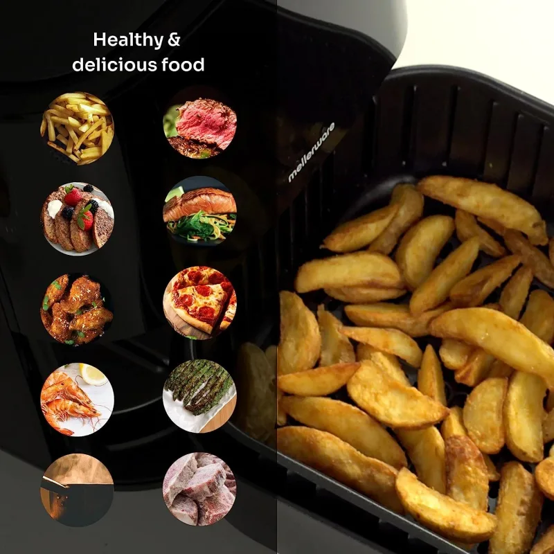 Friteuse à air sans huile 5,5L avec 10 programmes - MELLERWARE
