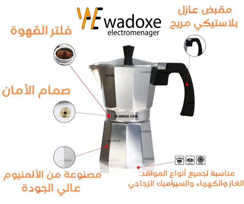 Cafetière italienne expresso, soupape de sécurité, compatible gaz, électrique et céramique - TAURUS