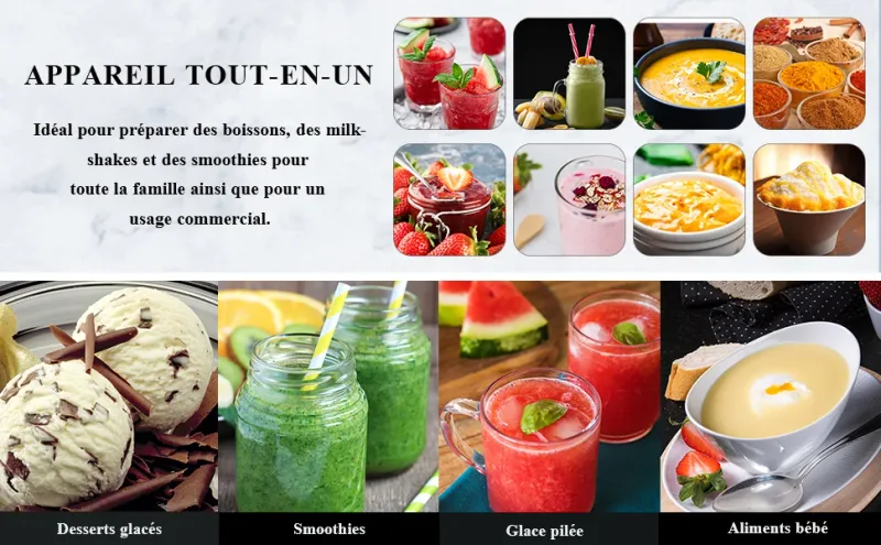 Blender LUXURY 1200 avec moulin et hachoir pour professionnels - TAURUS