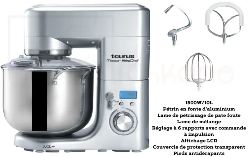 Pétrin électrique grand format Master Mixing Chef 10 L XXL