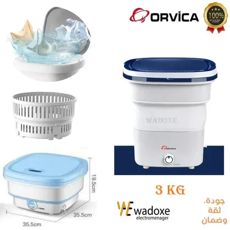 Mini machine à laver portable 3 kg OR3020 bleue - ORVICA