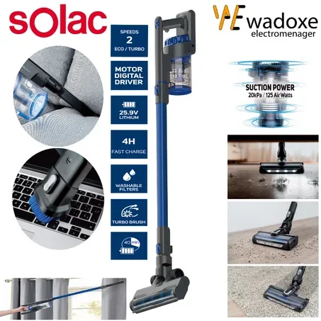 Aspirateur balai sans fil, filtre inox, 80 000 tr/min - SOLAC